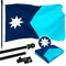 G128 Combo Pack: 6 Ft Aluminum Spinning Flagpole (Black) & Minnesota New Version MN State Flag 3x5 Ft, ToughWeave Series Embroidered 210D Polyester | Pole with Flag Included